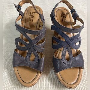 b.o.c. Women's Strappy Sandals - Dark Blue and Tan
